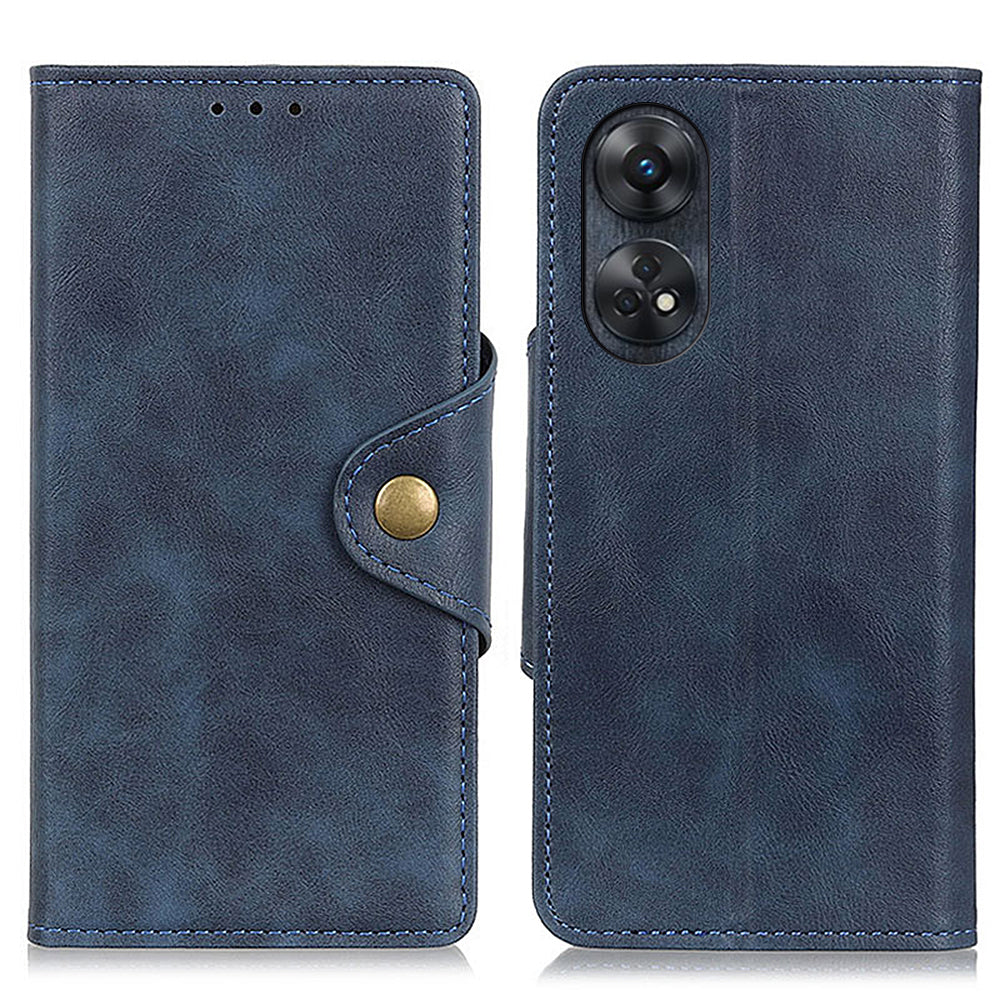 For Oppo Reno8 T 4G PU Leather Phone Case Brass Buckle Protective Wallet Stand Cover For Oppo Reno8 T 4G PU Leather Phone Case Brass Buckle Protective Wallet Stand Cover